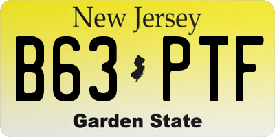NJ license plate B63PTF
