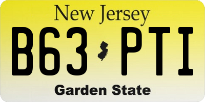 NJ license plate B63PTI