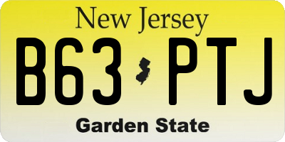 NJ license plate B63PTJ