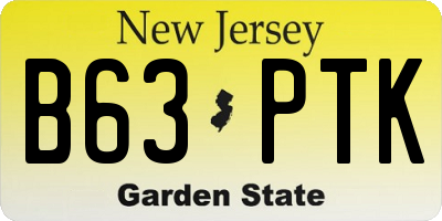 NJ license plate B63PTK
