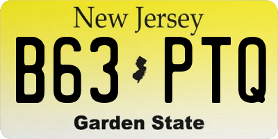 NJ license plate B63PTQ