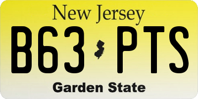 NJ license plate B63PTS