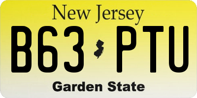 NJ license plate B63PTU