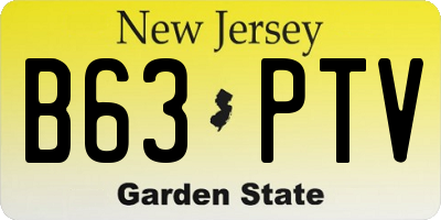 NJ license plate B63PTV