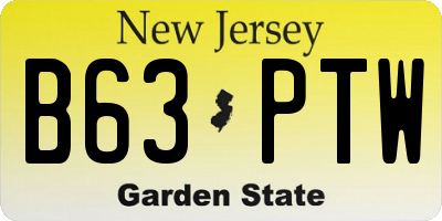 NJ license plate B63PTW