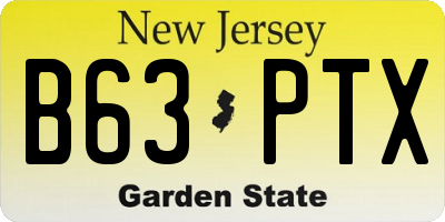 NJ license plate B63PTX