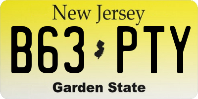 NJ license plate B63PTY