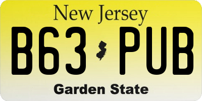 NJ license plate B63PUB
