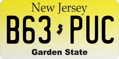 NJ license plate B63PUC
