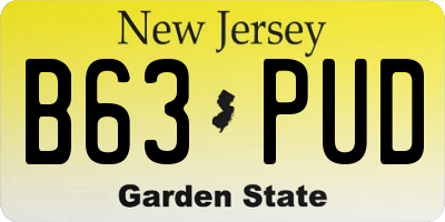 NJ license plate B63PUD