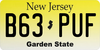 NJ license plate B63PUF