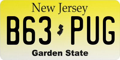 NJ license plate B63PUG