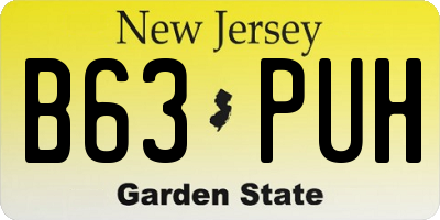 NJ license plate B63PUH