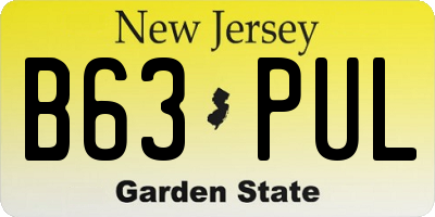 NJ license plate B63PUL