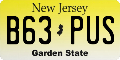 NJ license plate B63PUS