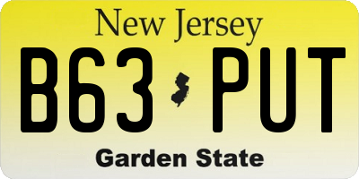 NJ license plate B63PUT