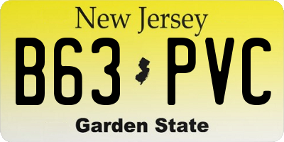 NJ license plate B63PVC