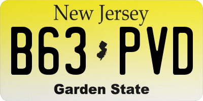 NJ license plate B63PVD