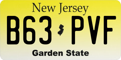 NJ license plate B63PVF