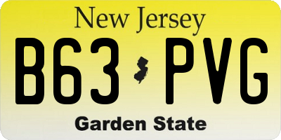 NJ license plate B63PVG