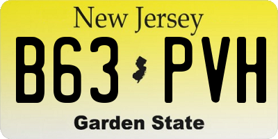 NJ license plate B63PVH