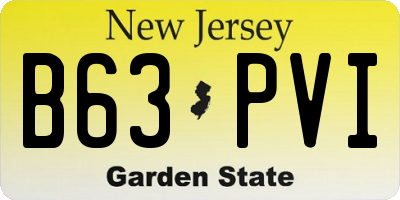 NJ license plate B63PVI