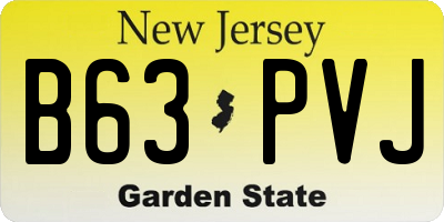 NJ license plate B63PVJ