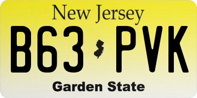 NJ license plate B63PVK