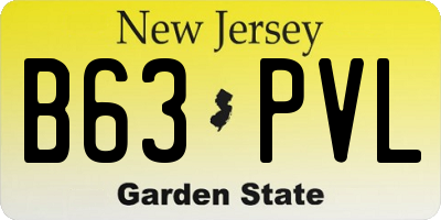 NJ license plate B63PVL