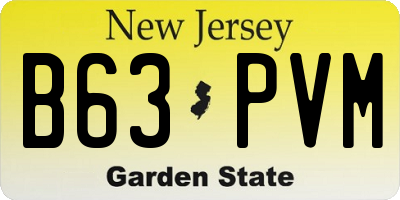 NJ license plate B63PVM