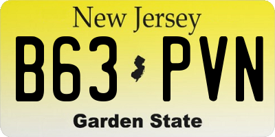 NJ license plate B63PVN
