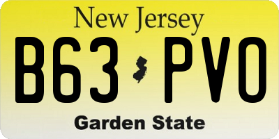 NJ license plate B63PVO