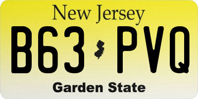 NJ license plate B63PVQ