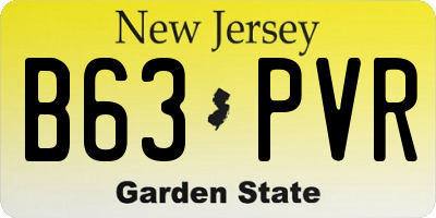 NJ license plate B63PVR