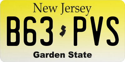 NJ license plate B63PVS
