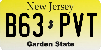 NJ license plate B63PVT
