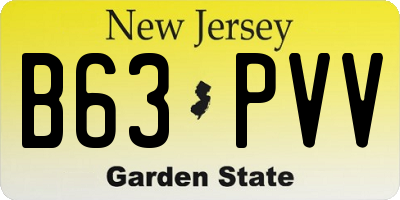 NJ license plate B63PVV