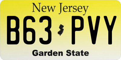 NJ license plate B63PVY
