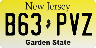 NJ license plate B63PVZ
