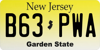NJ license plate B63PWA