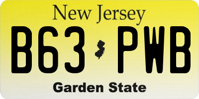 NJ license plate B63PWB