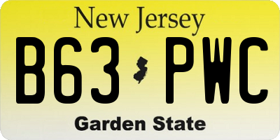 NJ license plate B63PWC