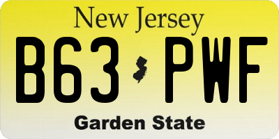 NJ license plate B63PWF