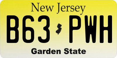 NJ license plate B63PWH