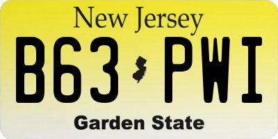 NJ license plate B63PWI