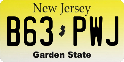 NJ license plate B63PWJ