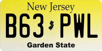 NJ license plate B63PWL