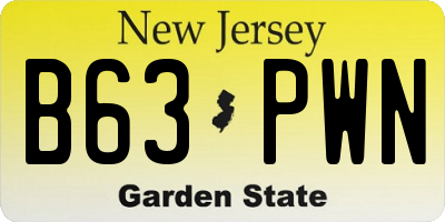 NJ license plate B63PWN