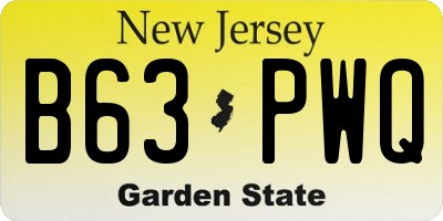 NJ license plate B63PWQ