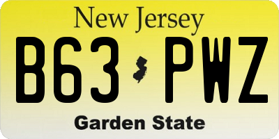 NJ license plate B63PWZ